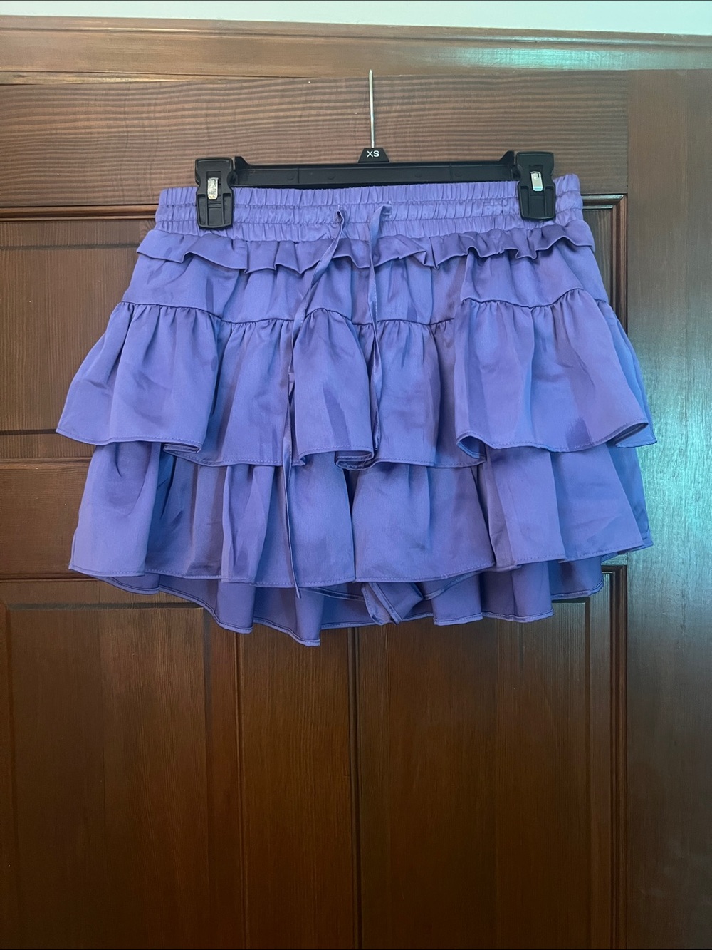 Tiered Ruffle Mini Skirt - Purple